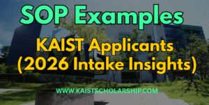 SOP Examples From KAIST Applicants