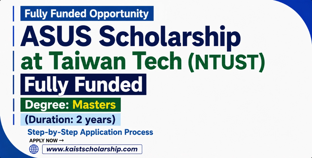 ASUS Scholarship at Taiwan Tech (NTUST) Fully Funded