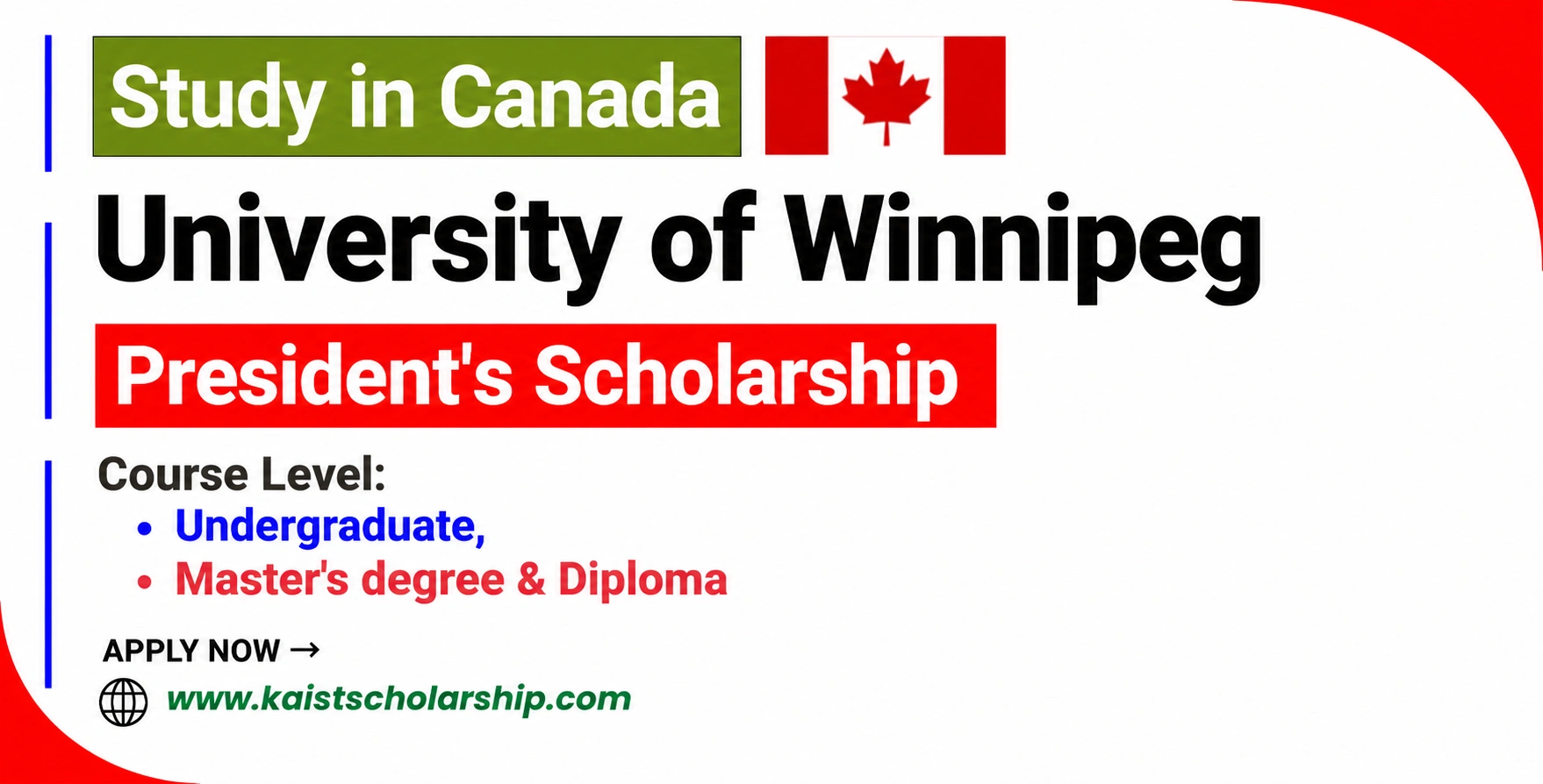 University of Winnipeg President's Scholarship's in Canada