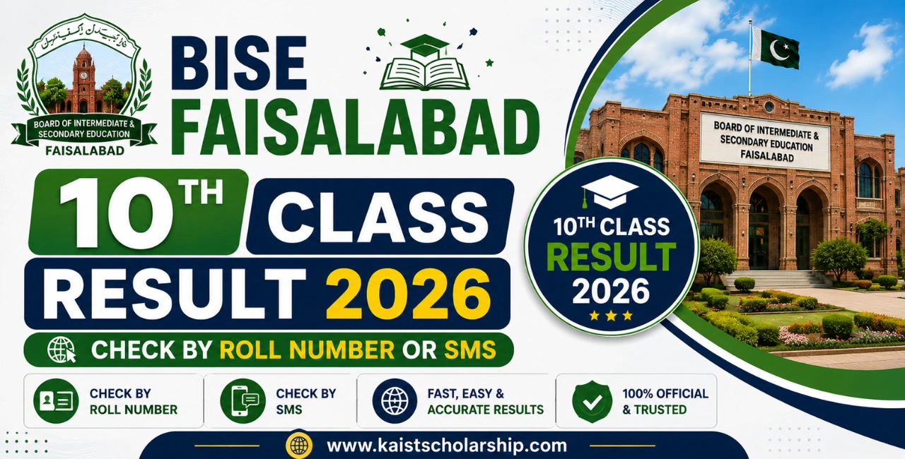 Check BISE Faisalabad 10th Class Result 2026 by Roll Number or SMS BISE Faisalabad 10th Class Result 2026